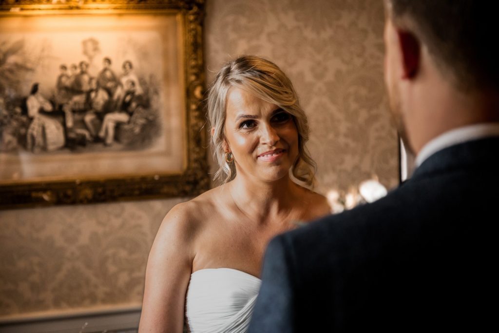 Bride & Groom during their wedding ceremony at their micro wedding at The Cavendish Hotel
