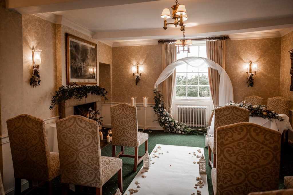 Detail photo of the decor at a micro wedding at The Cavendish Hotel