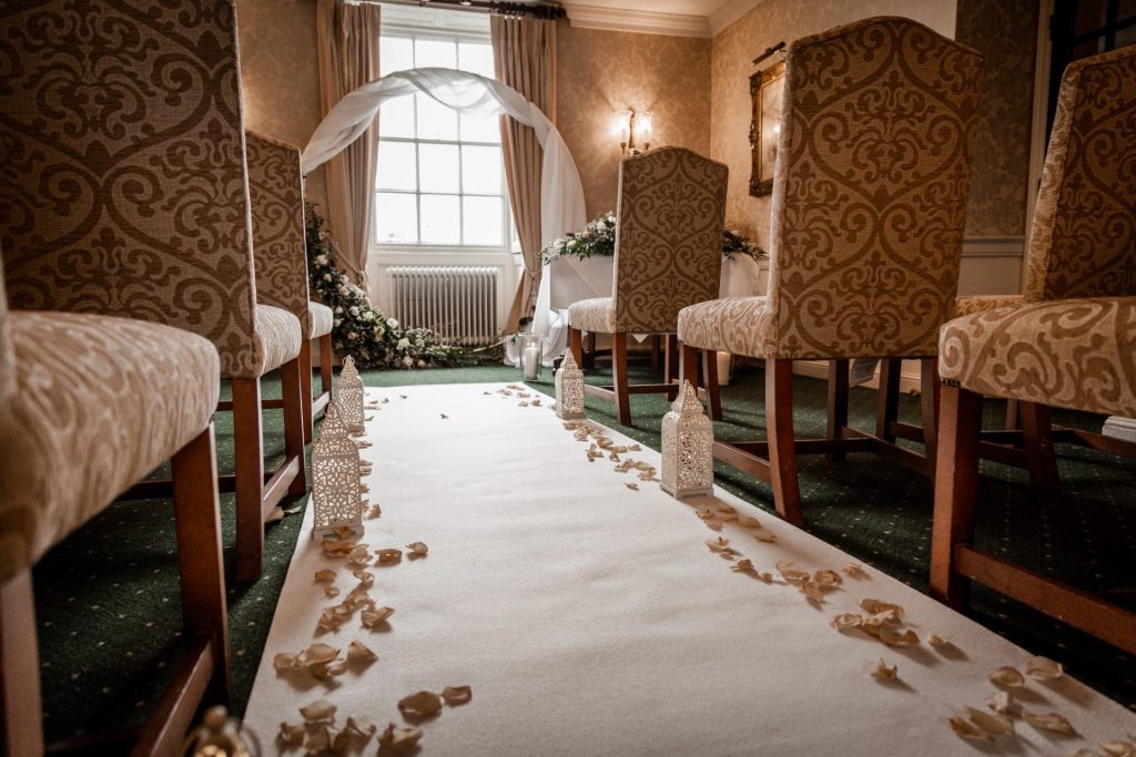 Detail photo of the decor at a micro wedding at The Cavendish Hotel