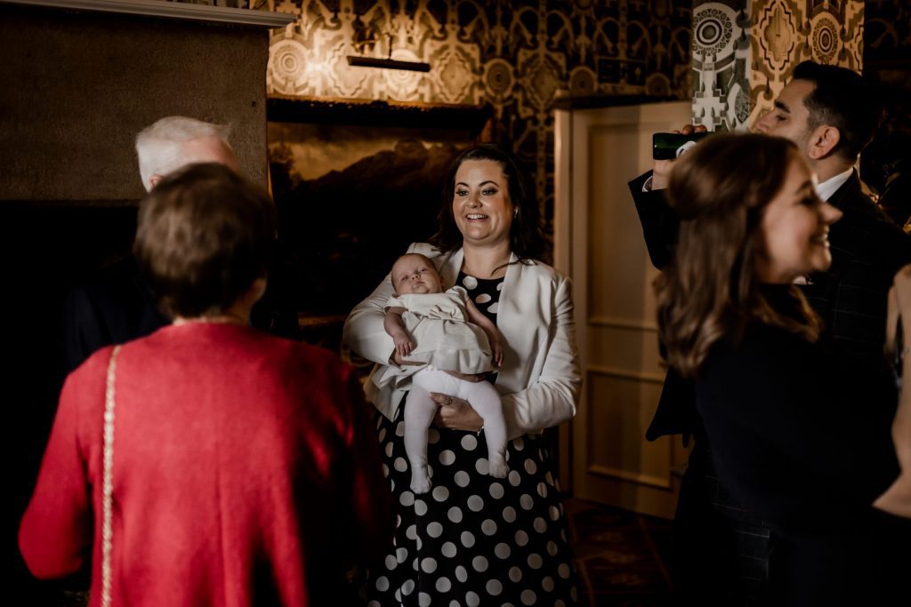 Candid photo of wedding guests at a micro wedding at The Cavendish Hotel