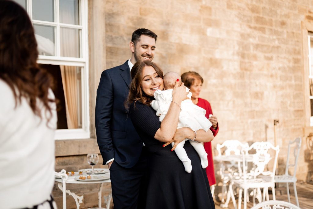 Candid photo of wedding guests at a micro wedding at The Cavendish Hotel