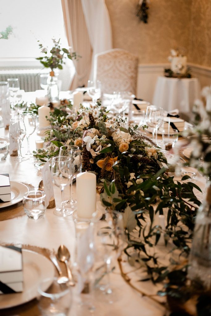 Detail photo of the decor at a micro wedding at The Cavendish Hotel