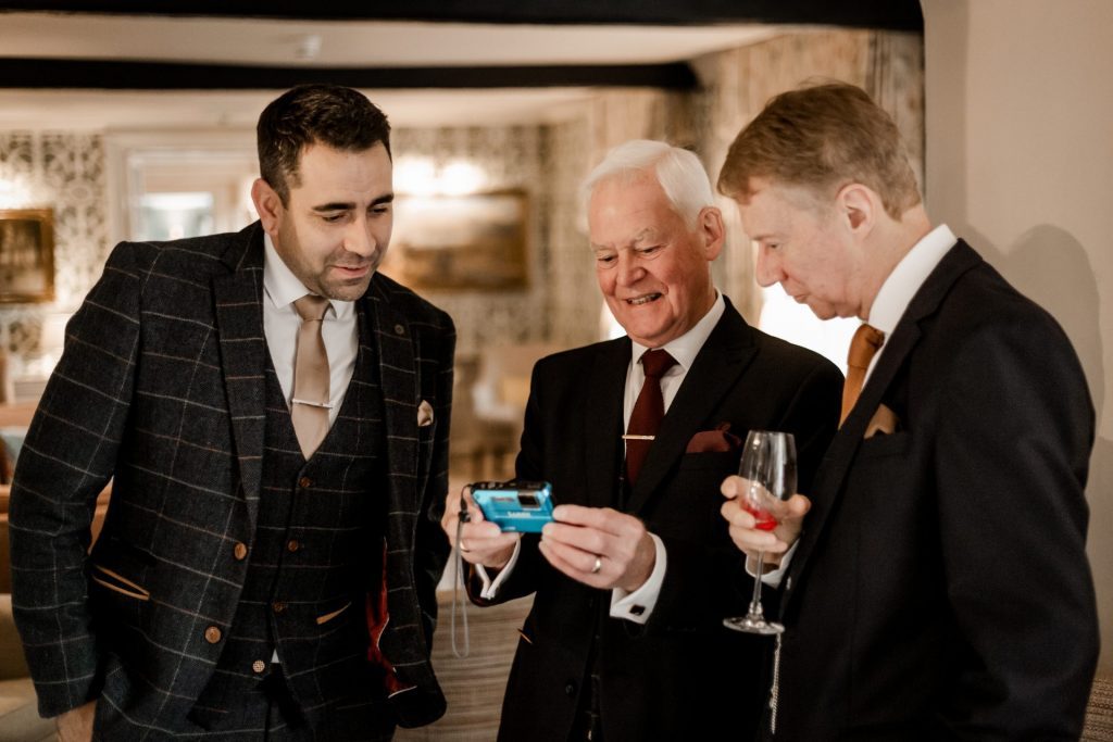 Candid photo of wedding guest at a micro wedding at The Cavendish Hotel