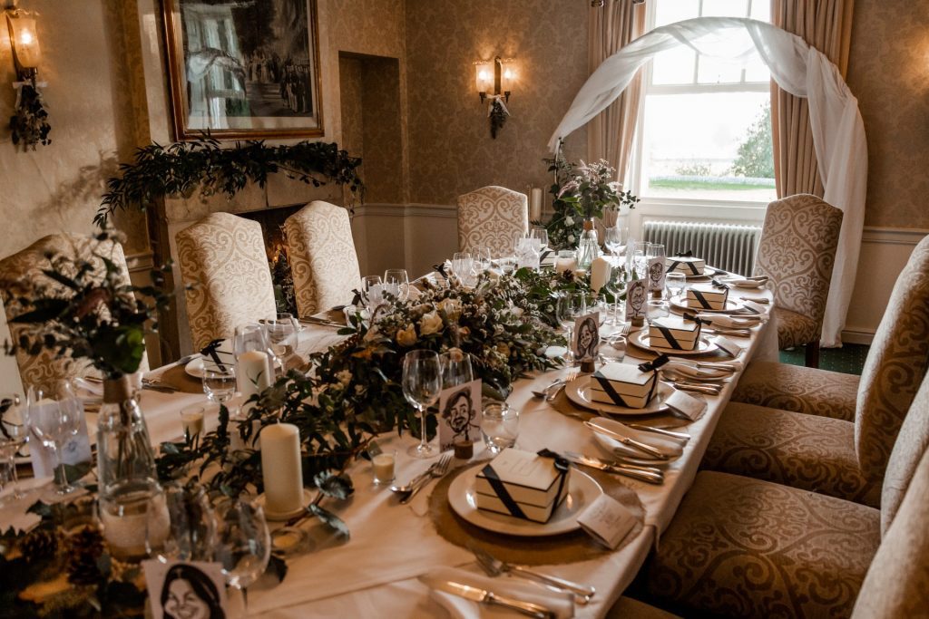 Detail photo of the decor at a micro wedding at The Cavendish Hotel