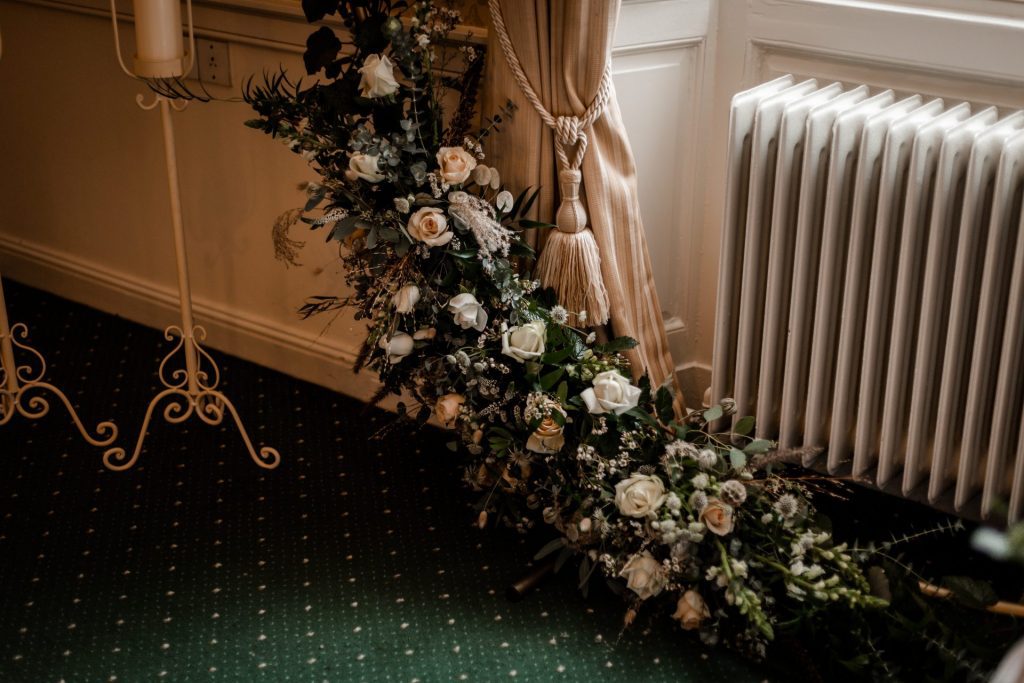 Detail photo of the decor at a micro wedding at The Cavendish Hotel