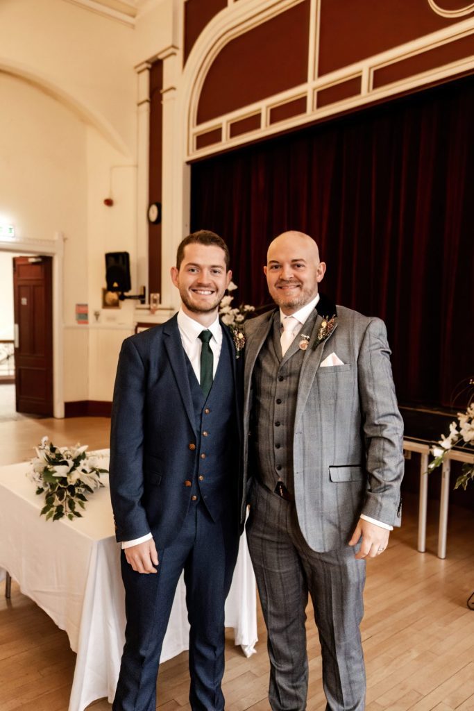 Wedding Ceremony of Esme & James at the Bakewell Town. Photo in colour