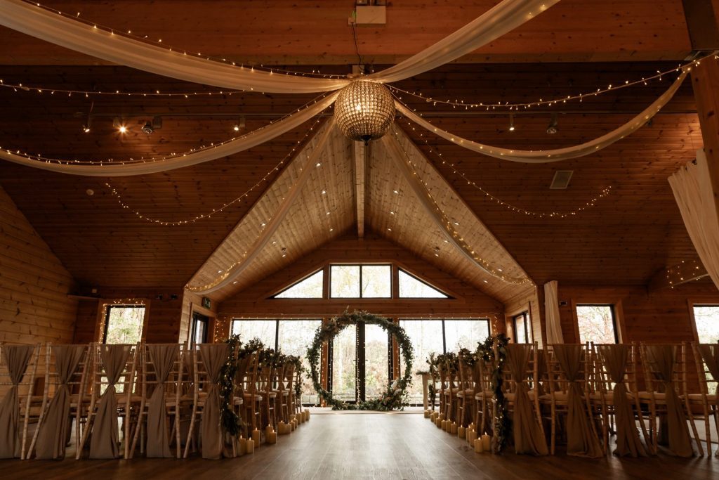 Wedding ceremony setup at The Styal Lodge venue